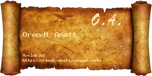 Orendt Anett névjegykártya