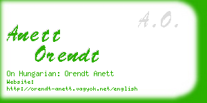 anett orendt business card
